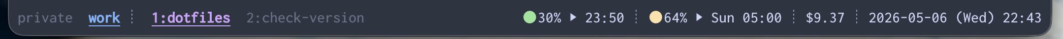 tmux status line